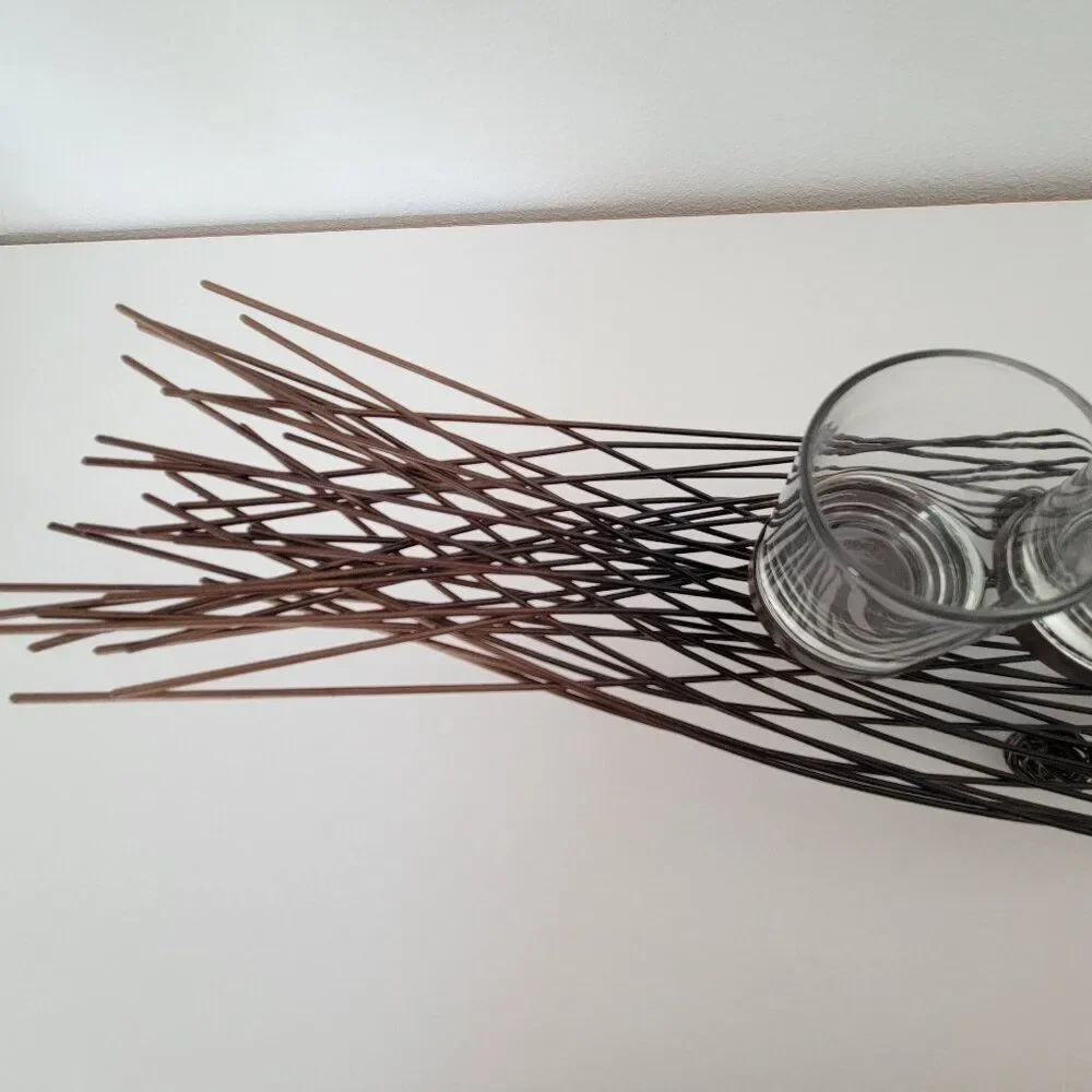 Pier 1 Unique Copper Metal Wire Sculpture Candelabra Centerpiece 24